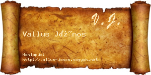 Vallus János névjegykártya