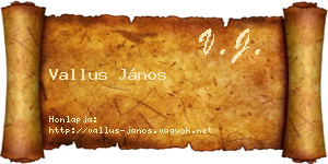 Vallus János névjegykártya